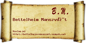 Bettelheim Manszvét névjegykártya